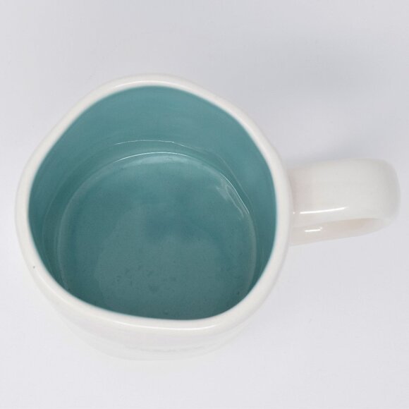 Rae Dunn Create Mug White Blue New Wavy Cup Typewriter Font Gift Artist Creator - Picture 5 of 6